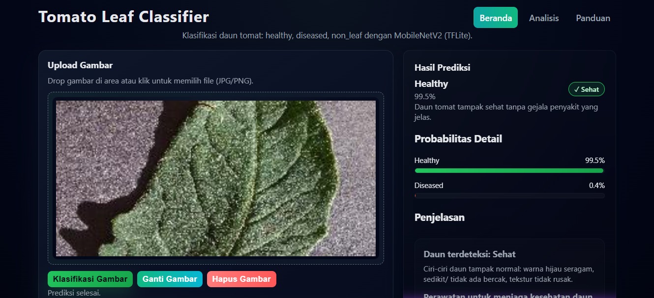 Tomato Leaf Classification Web