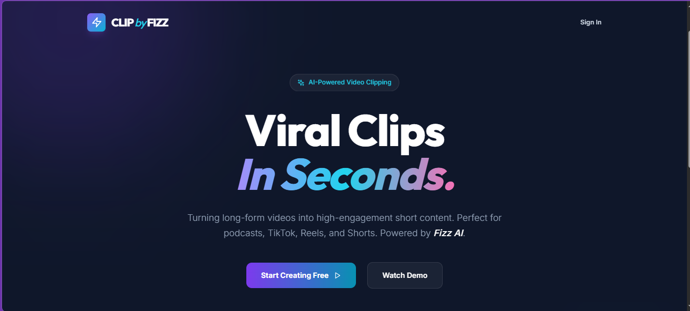 ClipForge Vertical Clip Generator By Fiz